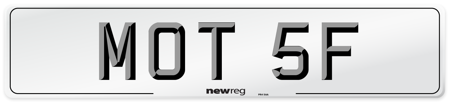 MOT 5F Number Plate from New Reg